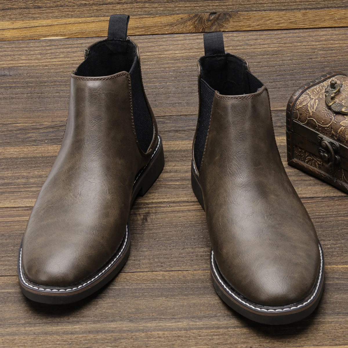 The Anguillara Men’s Retro Chelsea Slip On Leather Boots