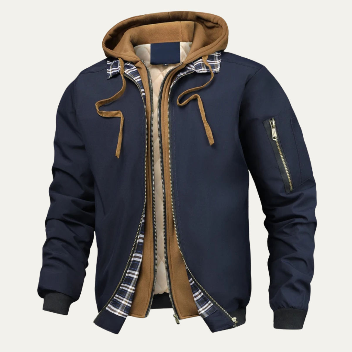 The Chianalea Men’s Casual Warm Hooded Bomber Jacket