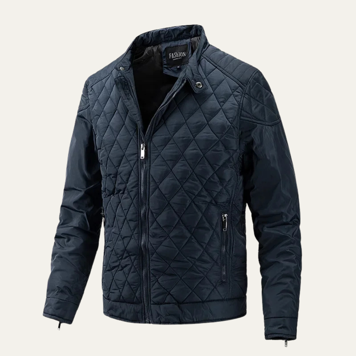 The Cabourg Men’s Lightweight Quilted Zip Up Jacket with Stand Collar