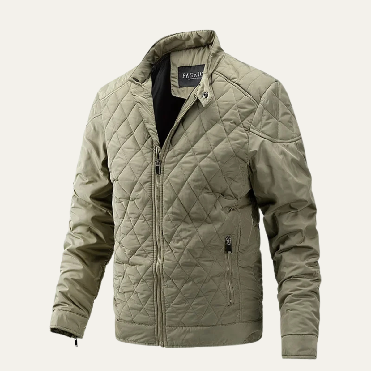 The Cabourg Men’s Lightweight Quilted Zip Up Jacket with Stand Collar
