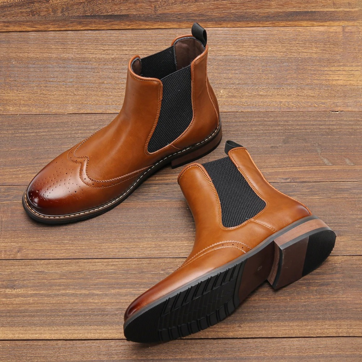 The Margate Men’s Classic Slip On Leather Chelsea Boots
