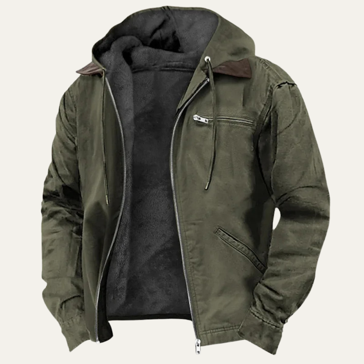 The Riomaggiore Men’s Lightweight Fleece Lined Hooded Jacket