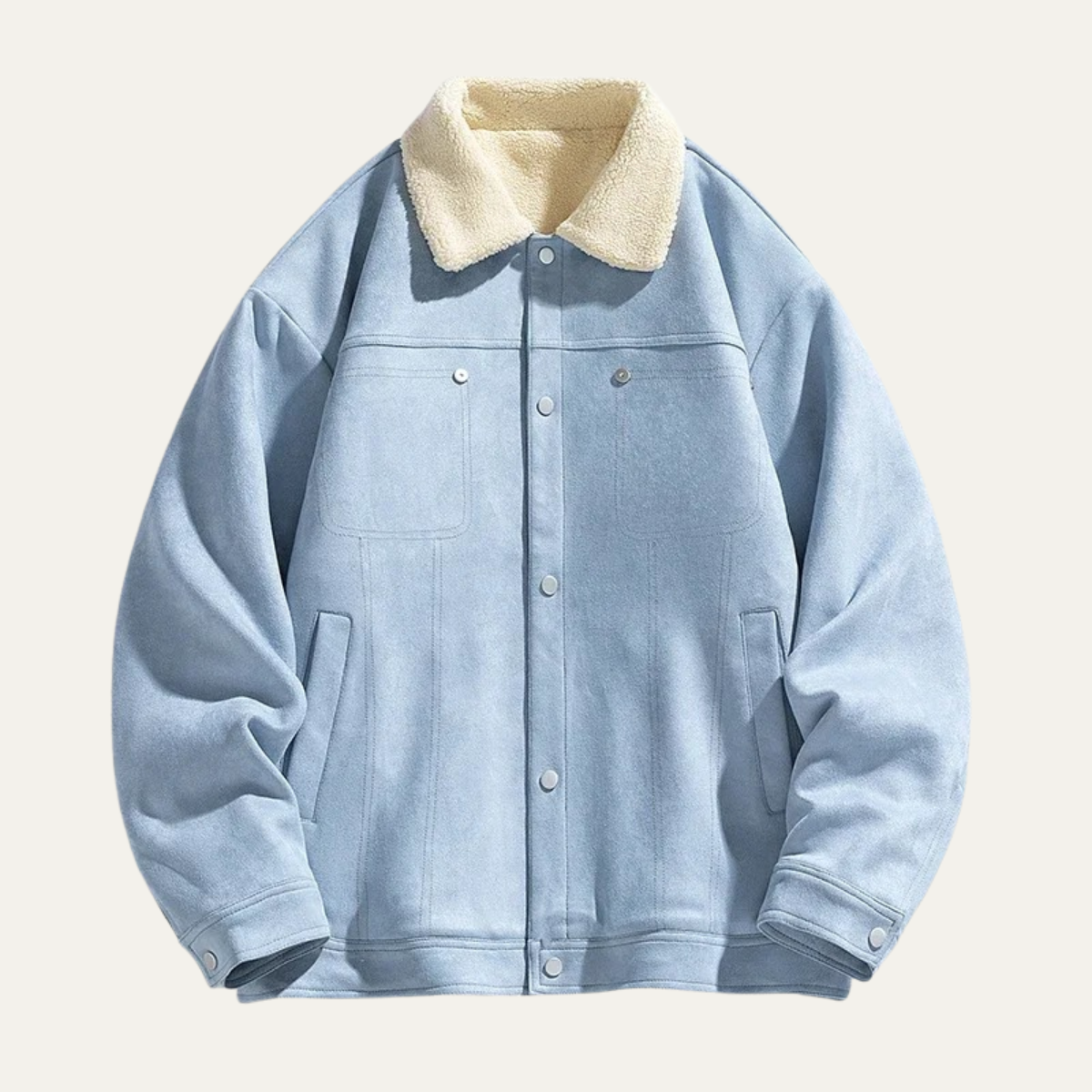 The Sicilia Men’s Fleece Lined Suede Sherpa Jacket with Shearling Collar