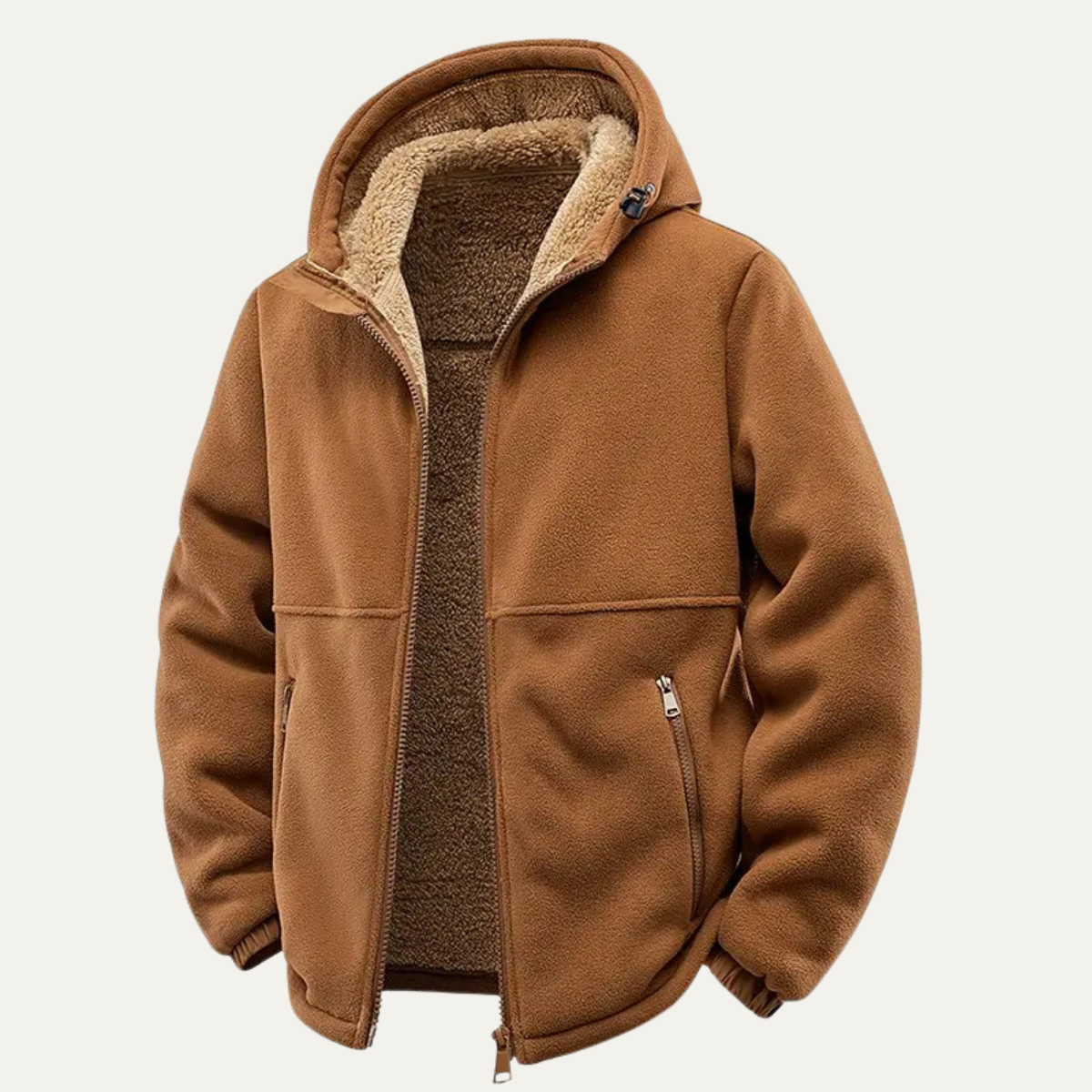 The Moscova Men’s Thick Warm Sherpa Zip Up Hooded Jacket