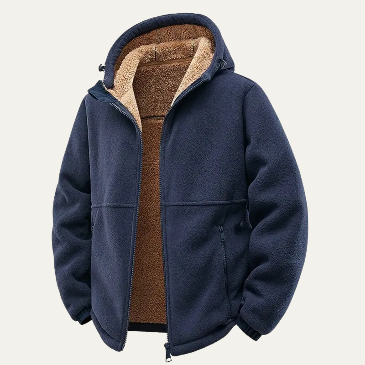 The Moscova Men’s Thick Warm Sherpa Zip Up Hooded Jacket