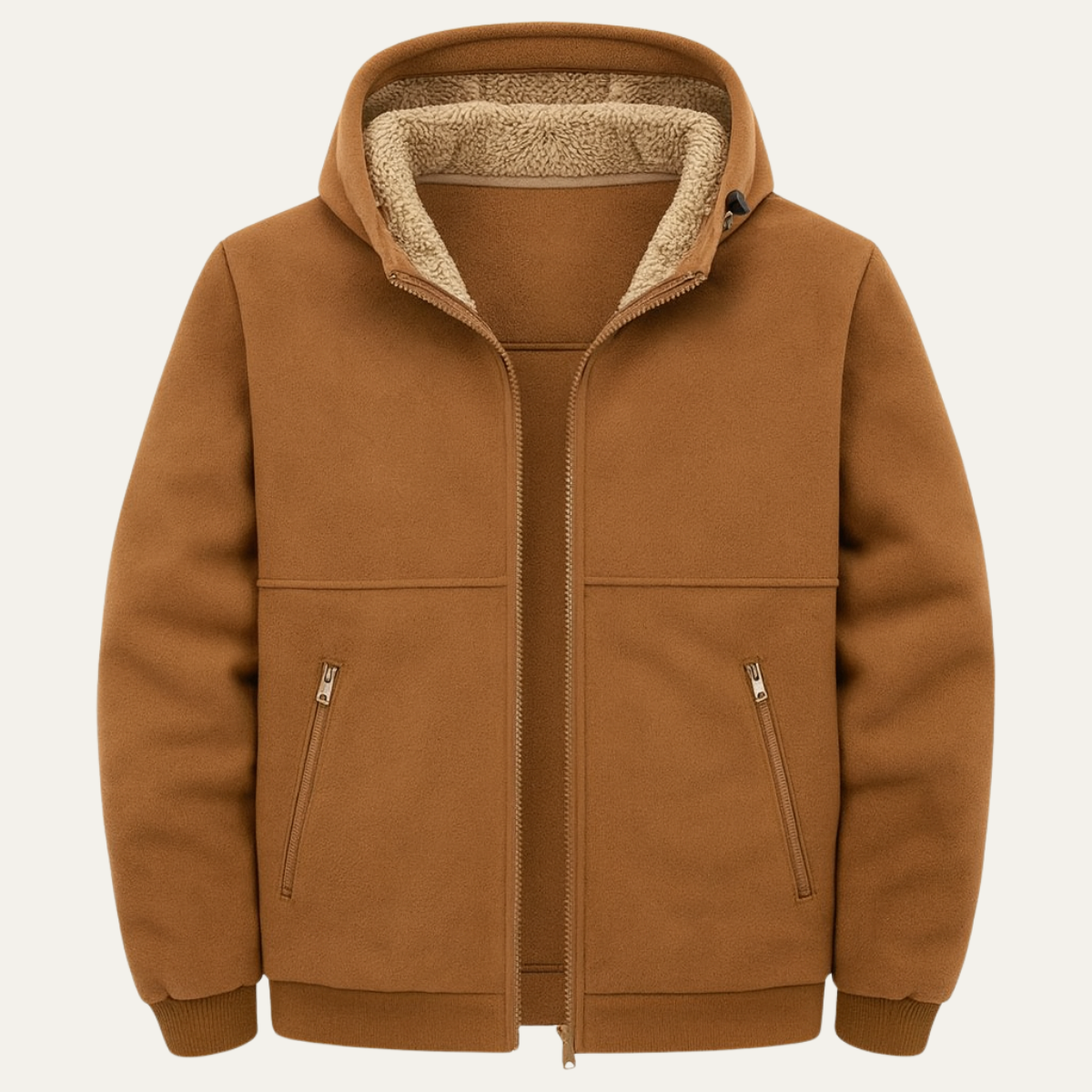 The Moscova Men’s Thick Warm Sherpa Zip Up Hooded Jacket