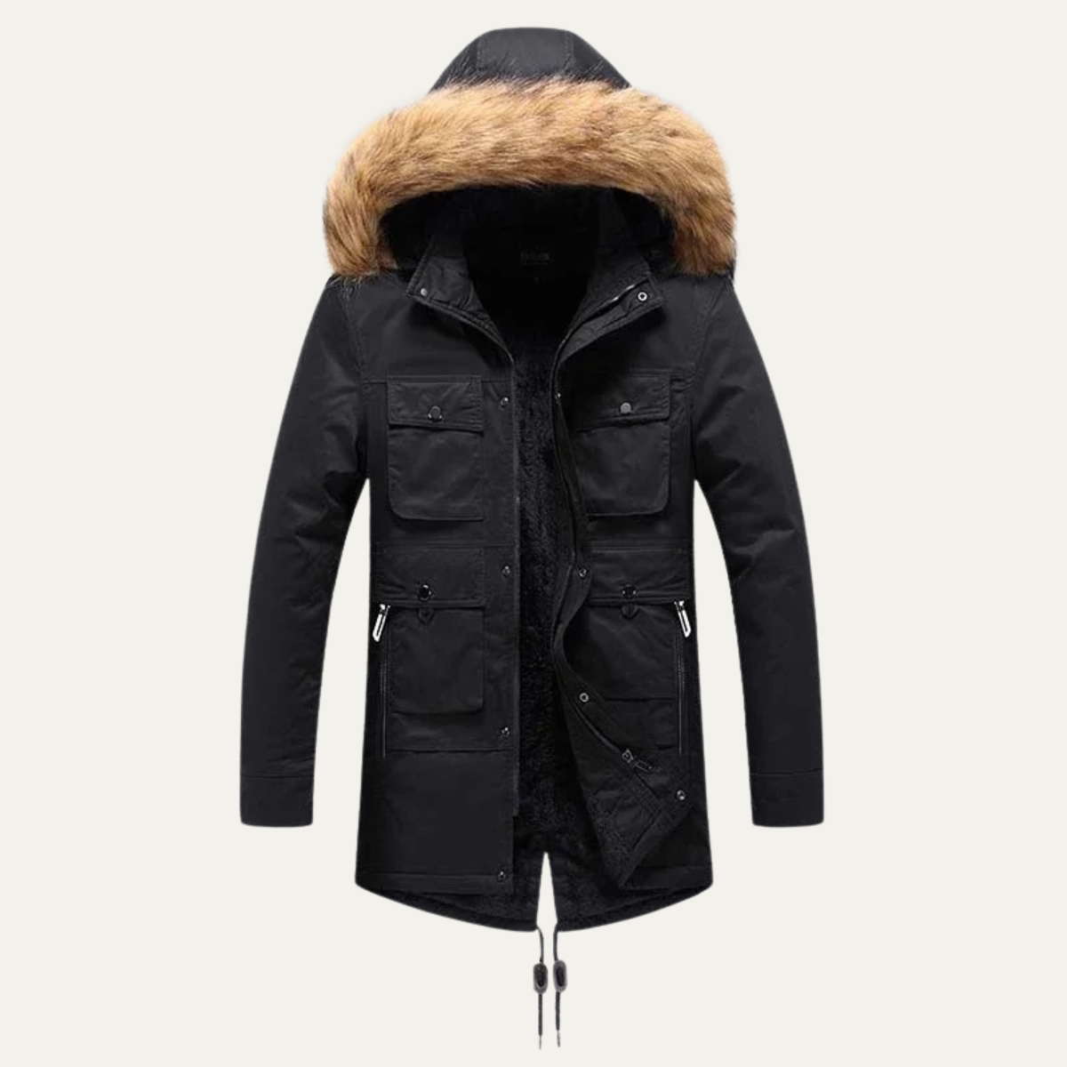 The Manchester Men’s Wam Hooded Winter Parka Coat with Fur Trim