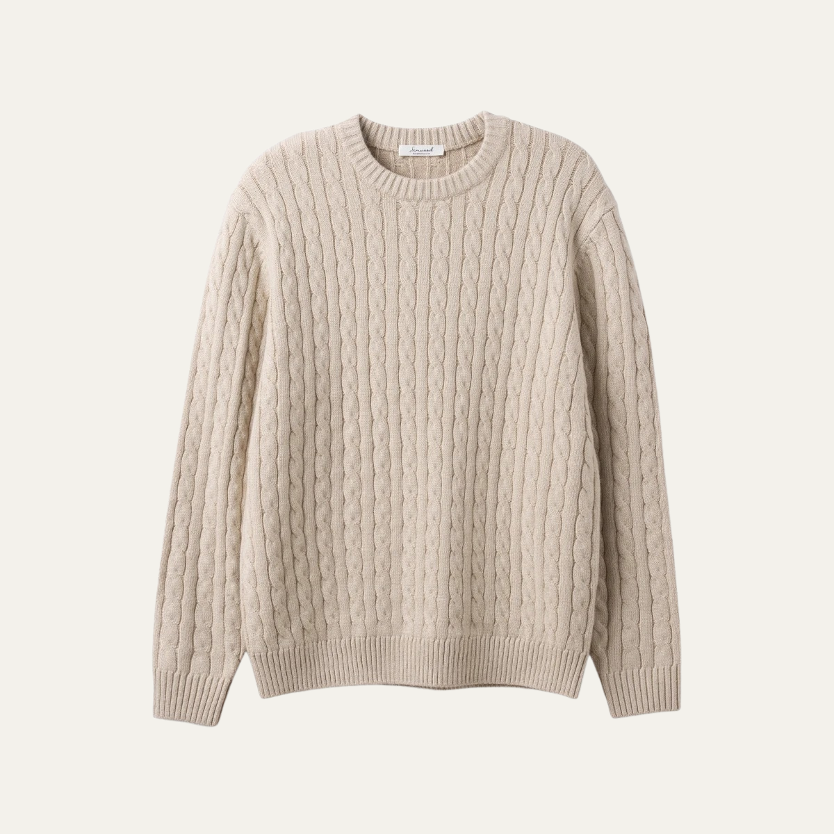 The Hever Men’s Cable Knit Crew Neck Sweater