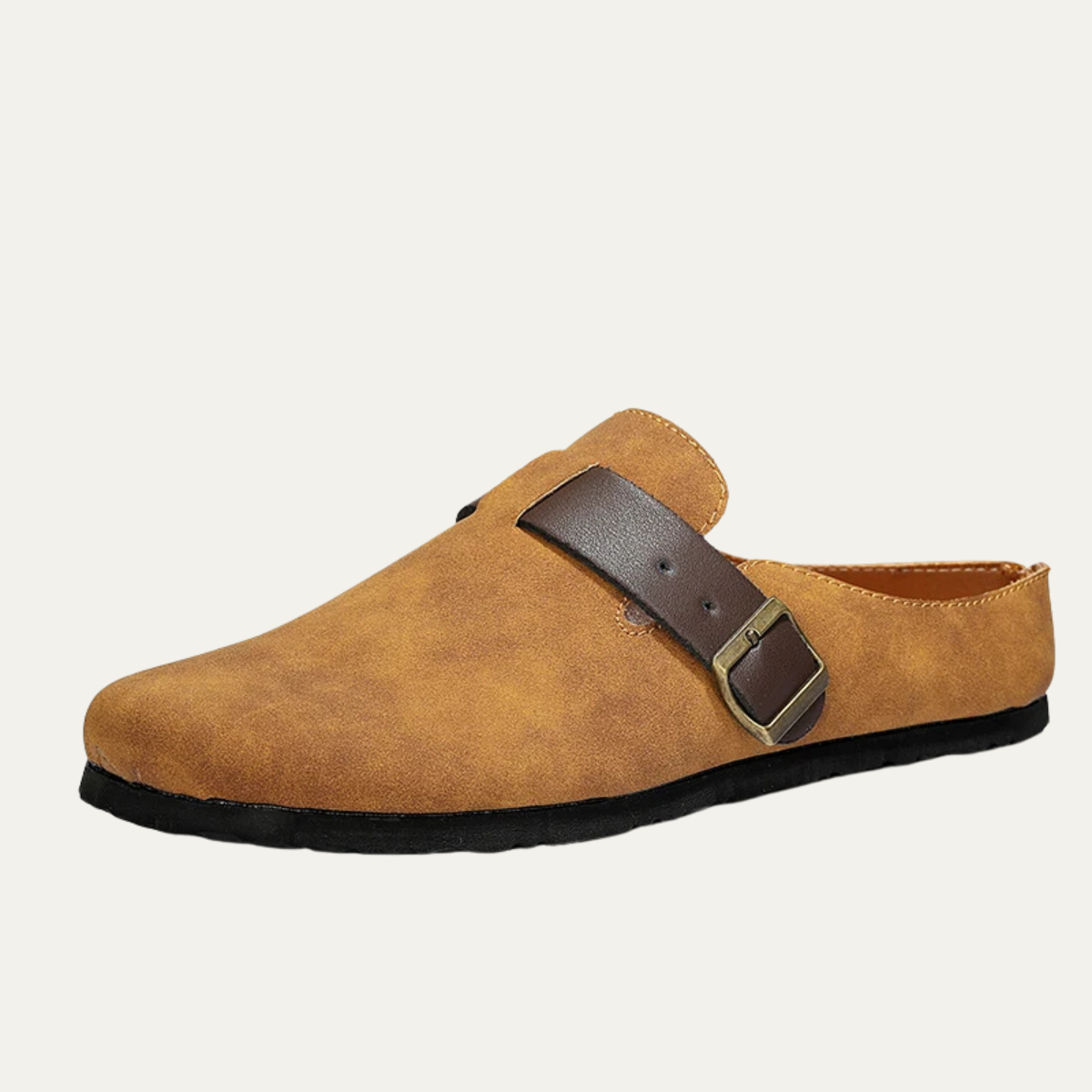 The Leicester Men's Suede Slip On Buckle Moccasin Slipper