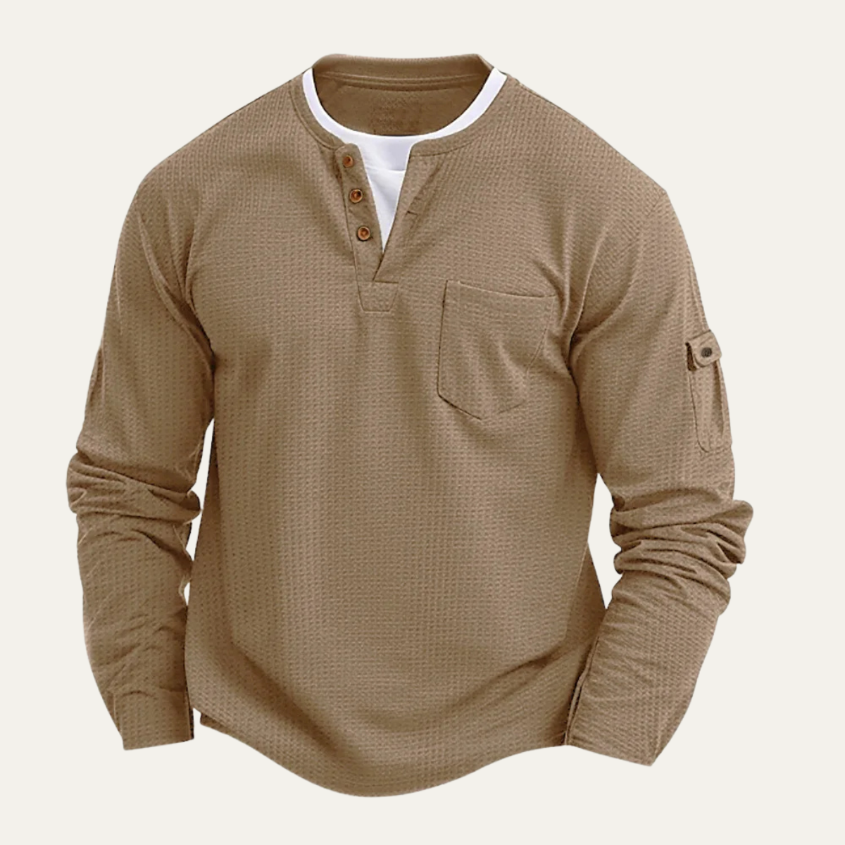 The Maremma Men’s Casual Henley Waffle Knit Jumper