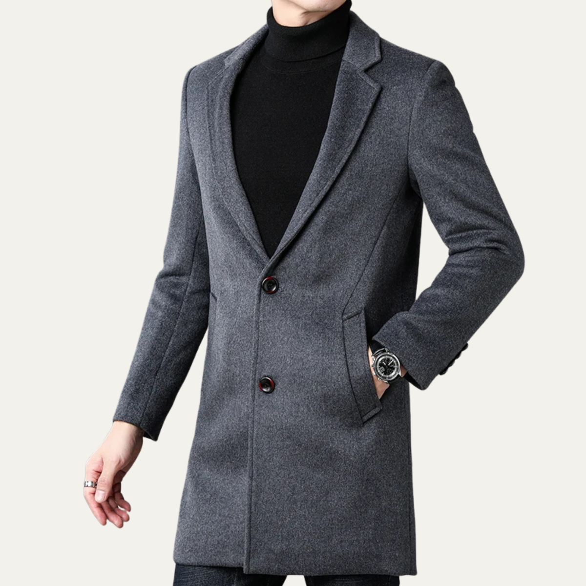 The Bournemouth Men's Wool Business Casual Long Jacket