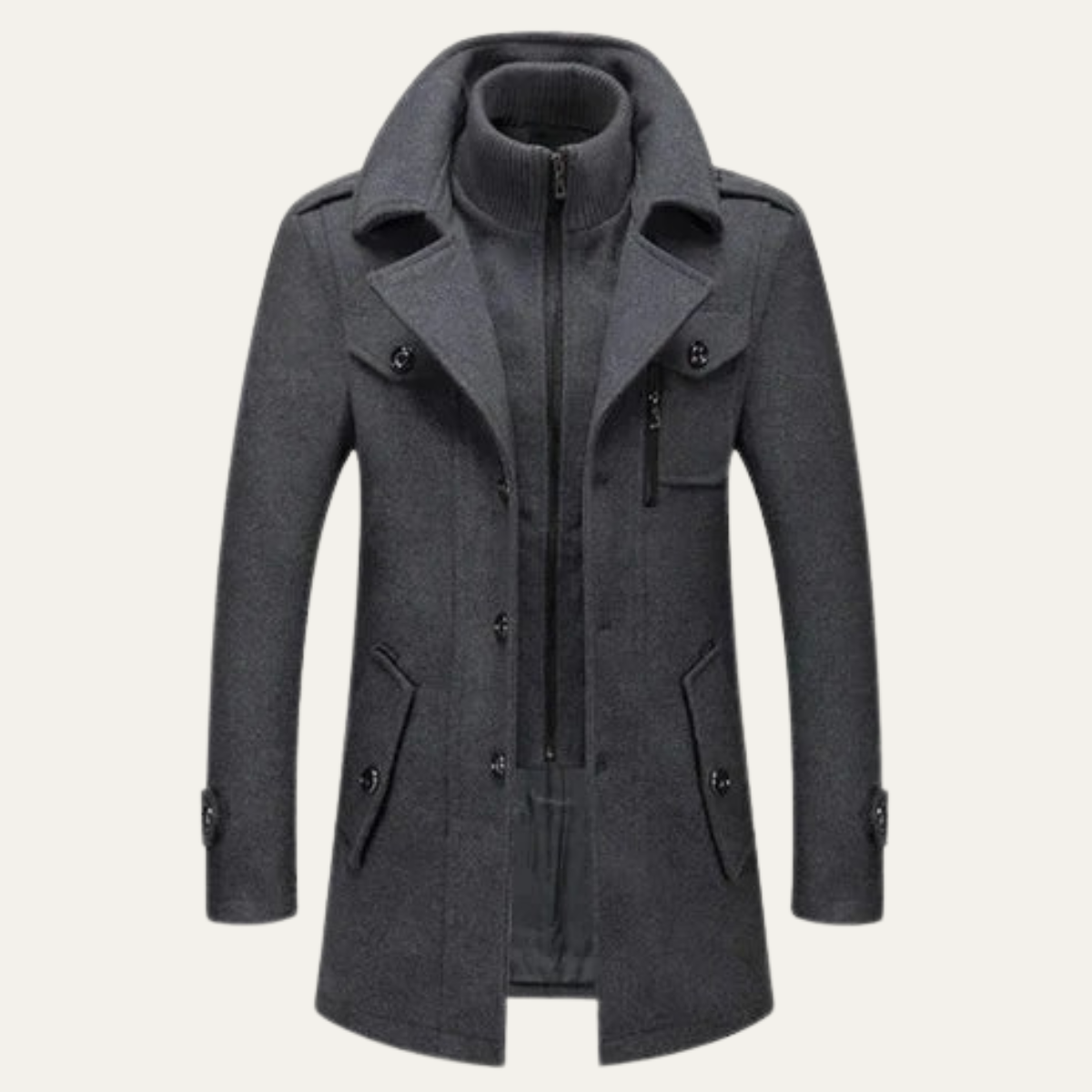 The Aberdeen Men’s Wool Blend Double Layer Coat