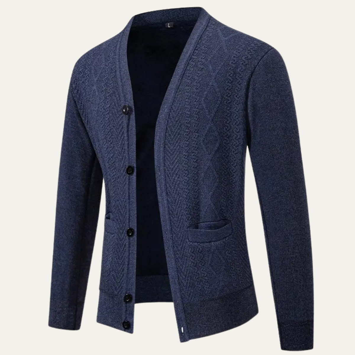 The Llangollen Men's Button Up Casual Knit Cardigan with Pockets