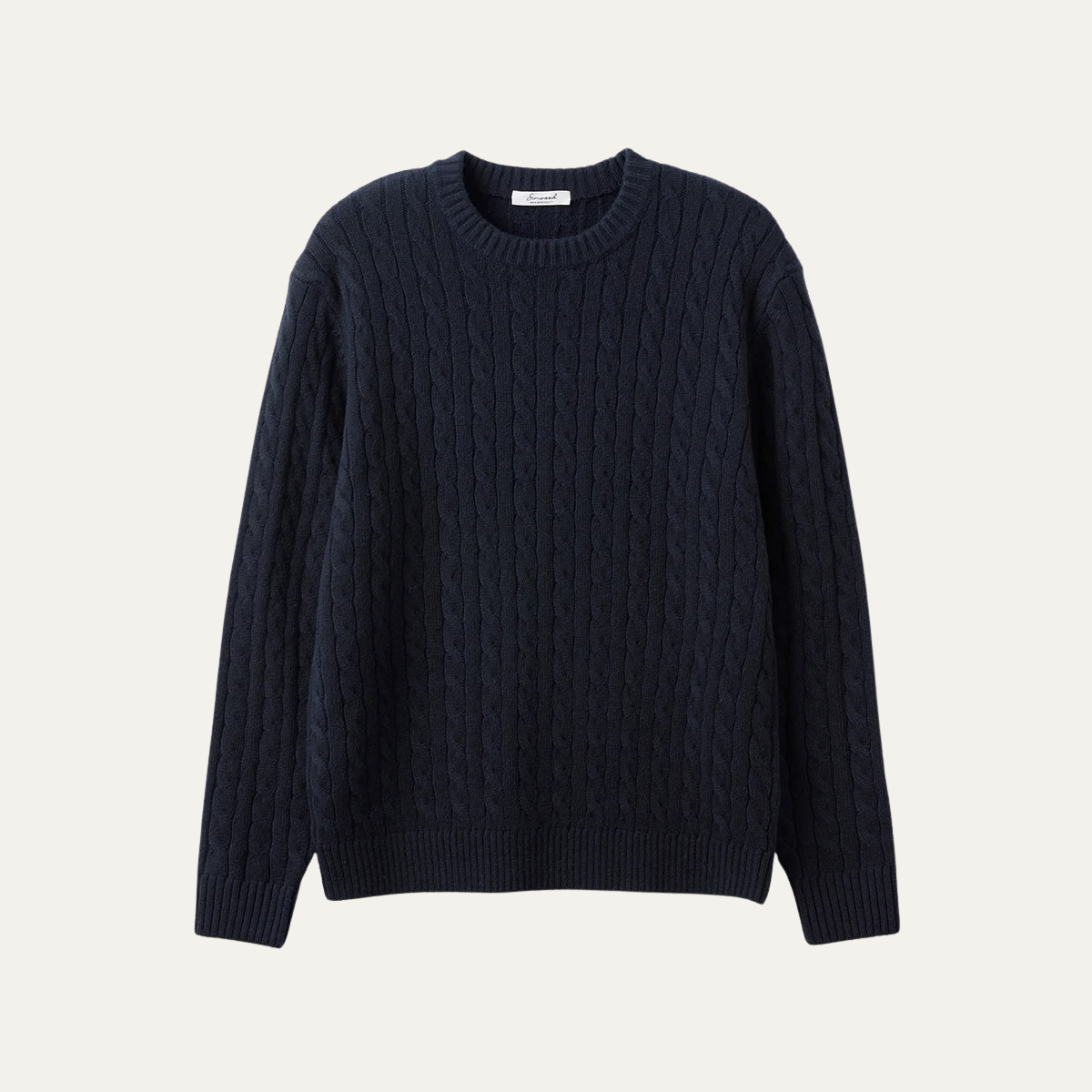 The Hever Men’s Cable Knit Crew Neck Sweater