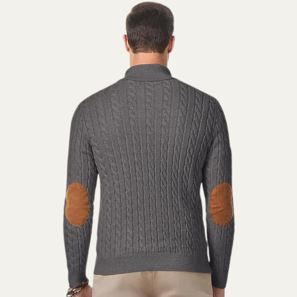 The Stamford Men's Cable Knit Collar Stand Jumper