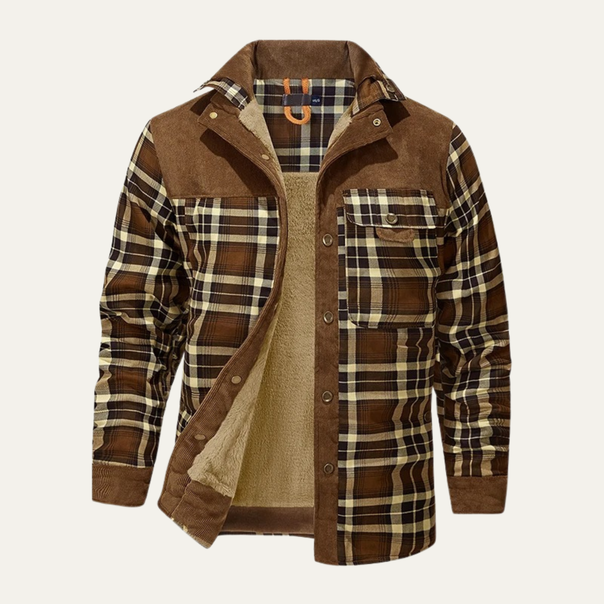 The Verbania Men’s Check Plaid Fleece Lined Flannel Jacket