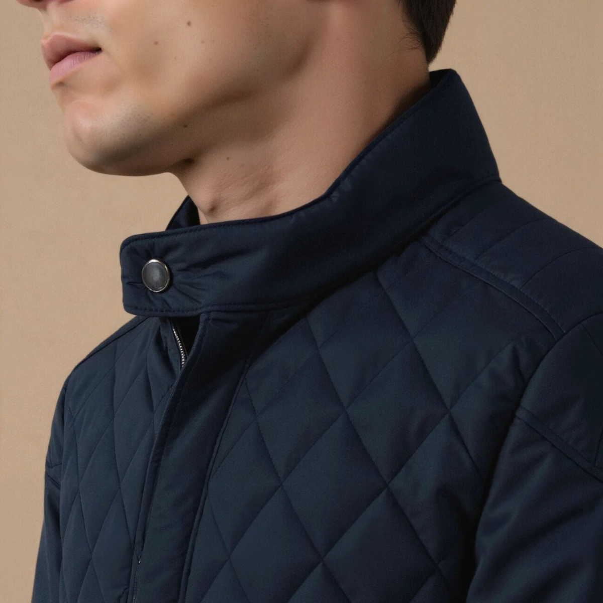 The Evoque Men’s Quilted Navy Jacket – Luxury Old Money Style