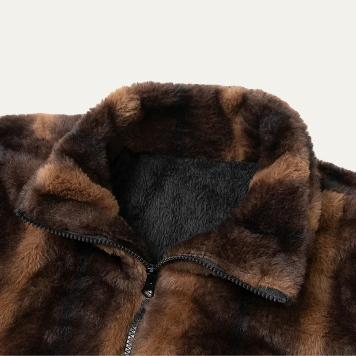 The Lucca Men’s Soft Plush Zip Up Fur Fleece Jacket