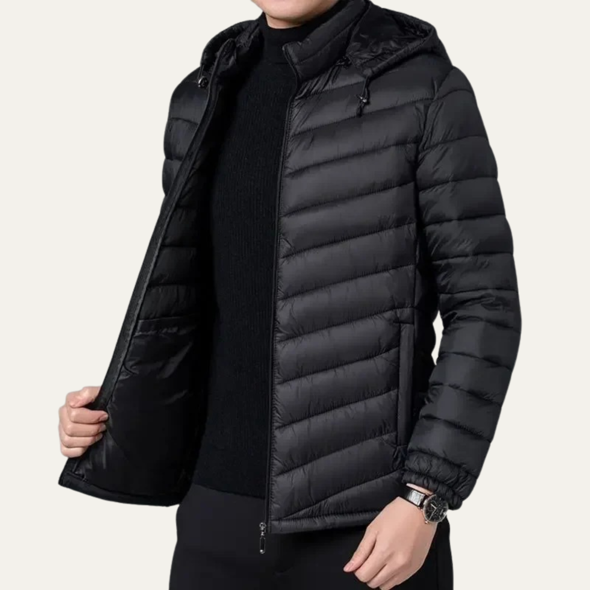 The Nottingham Men's Lightweight Hooded Quilted Puffer Jacket