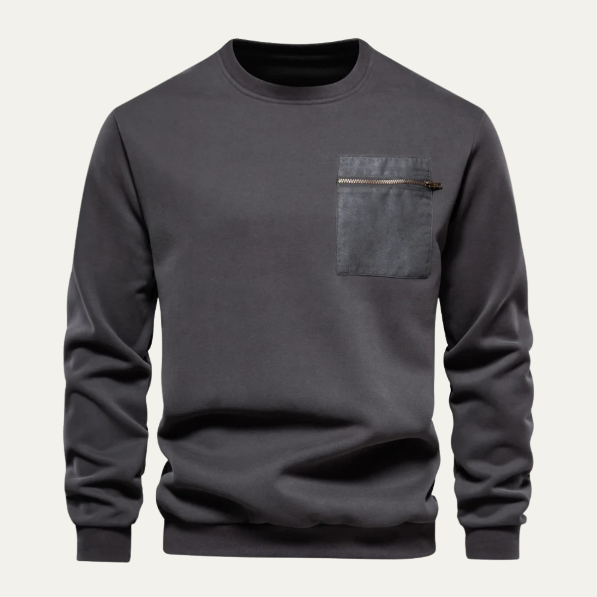 The Glasgow Men's Casual Crew Neck Jumper with Chest Pocket