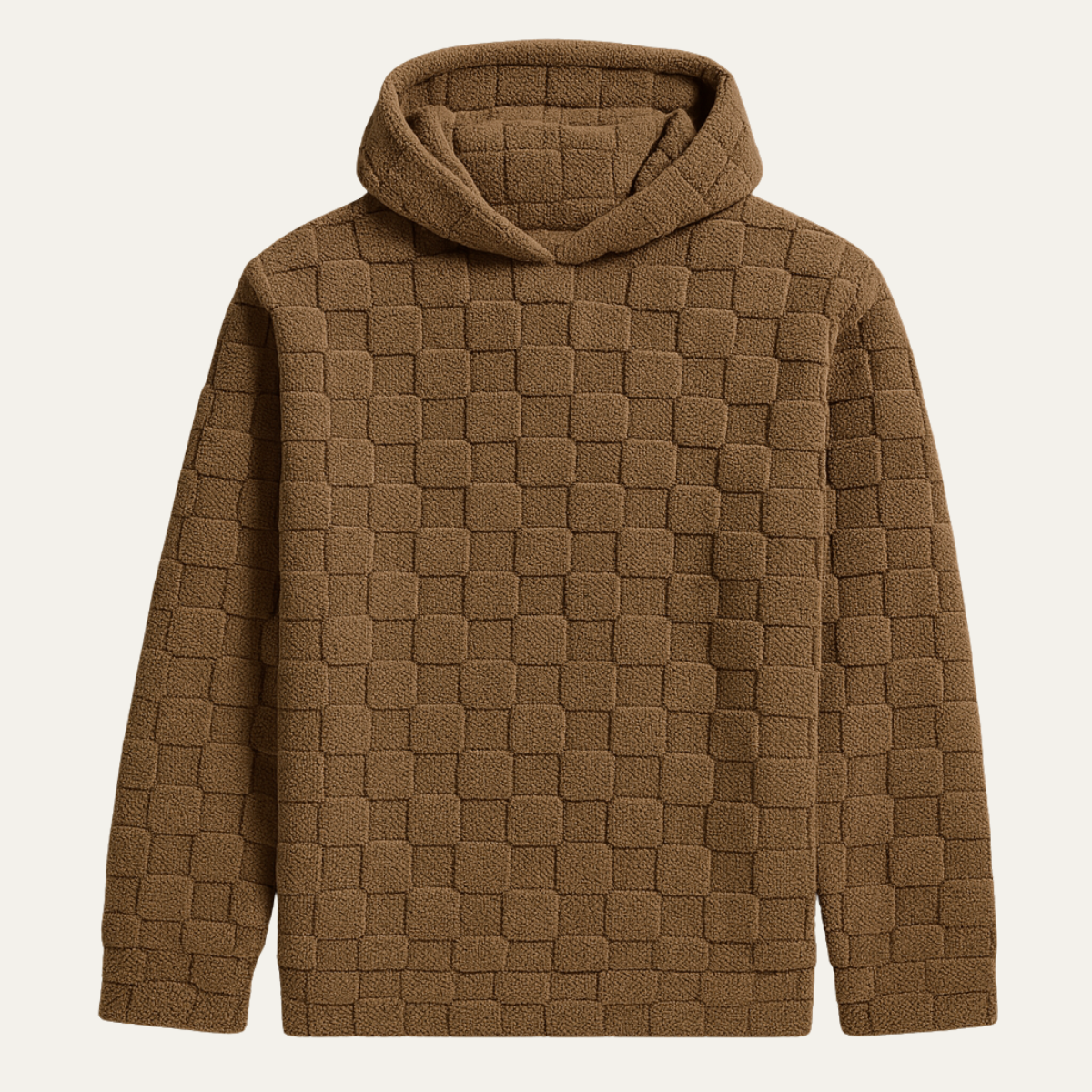 The Bergamo Men’s Casual Thick Fleece Jacket with Textured Check Design