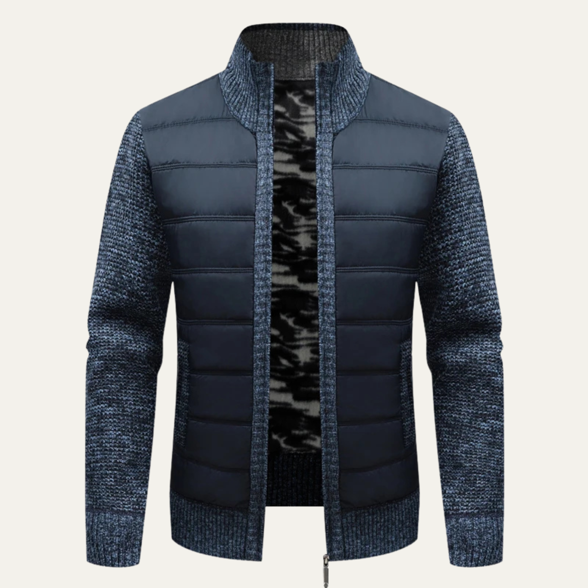 The Caserta Men’s Warm Winter Zip Up Quilted Knit Puffer Jacket