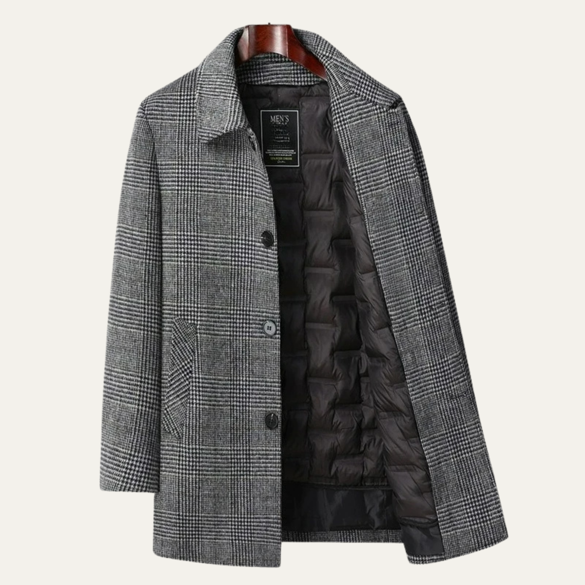 The Sanremo Men’s Winter Mid Length Wool Down Overcoat
