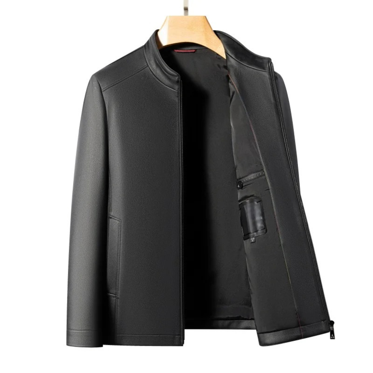 The Burford Men’s Premium Leather Casual Stand Collar Jacket