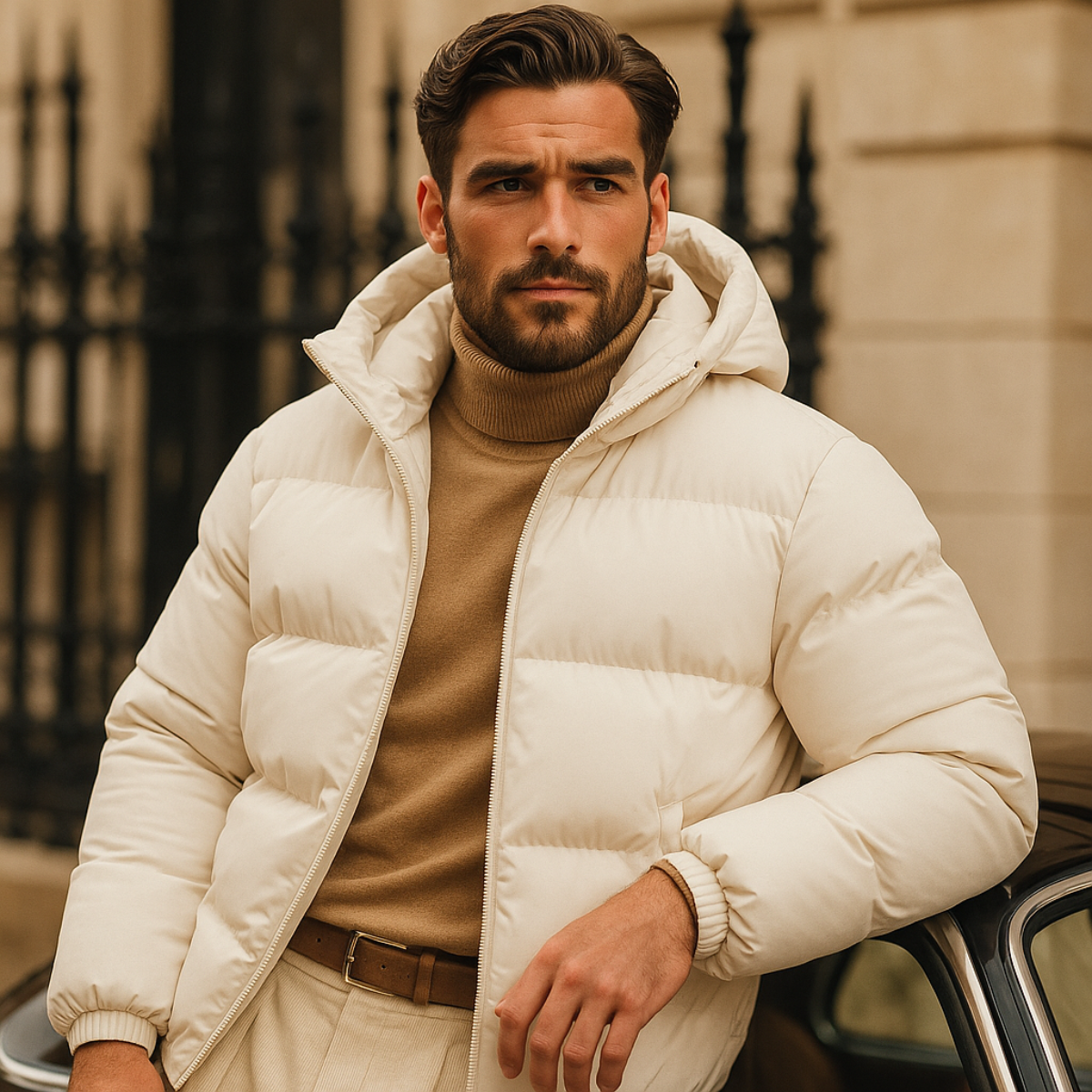 The Hamilton Men's Winter Quilted Puffer Jacket with Hood