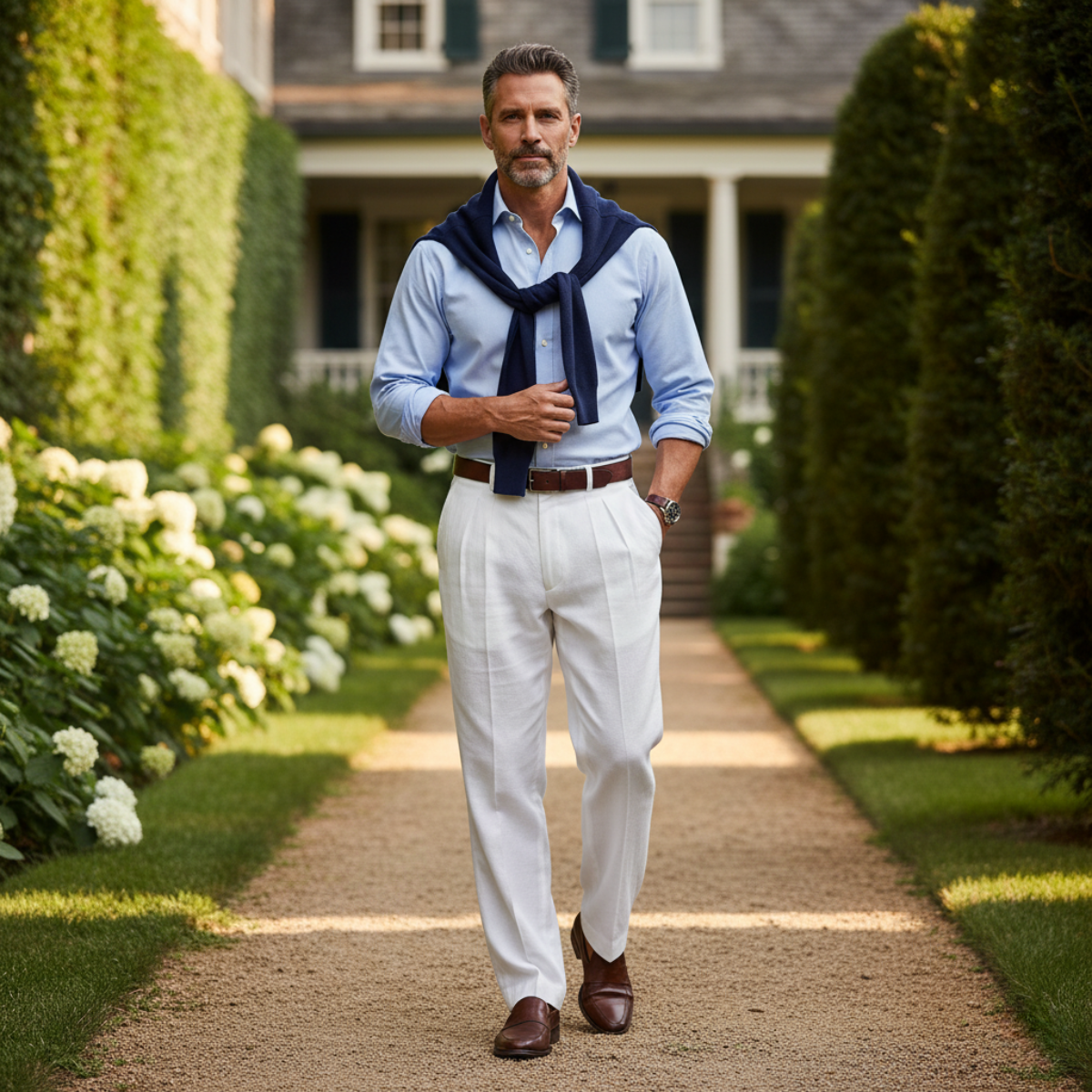 The La Thuile Men’s Lightweight Linen Summer Casual Trousers