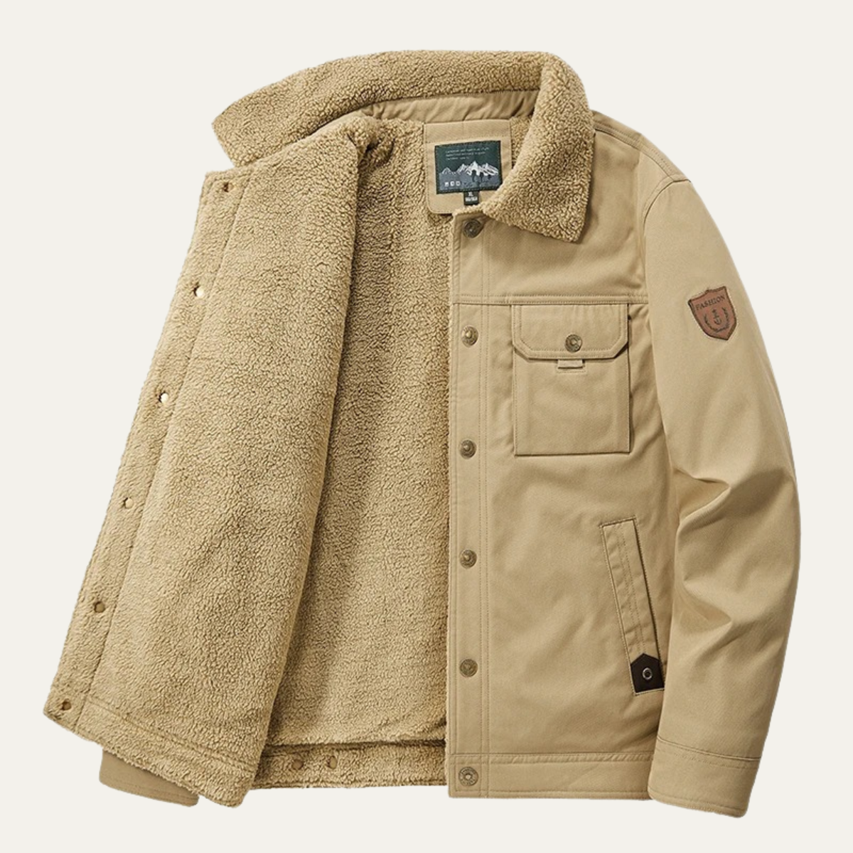 The Ravello Men’s Winter Windproof Sherpa Coat with Pockets