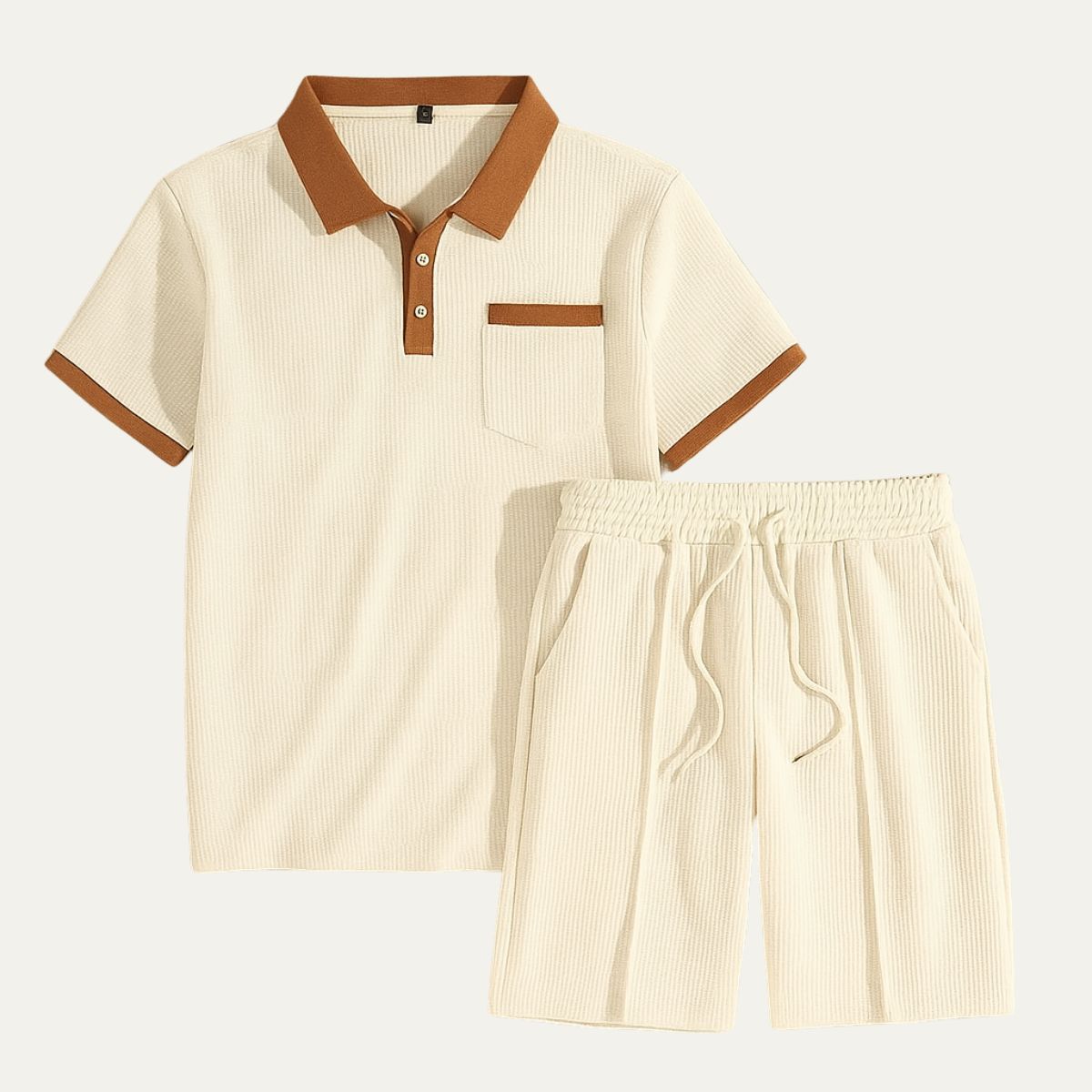 The Capri Cotton Set – Vintage Polo & Shorts Co ord for Men