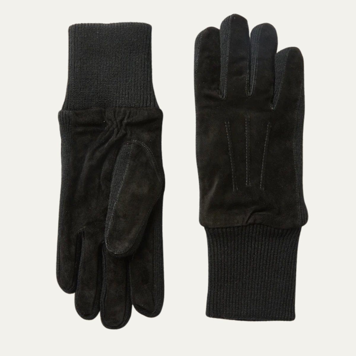 The Barolo Men’s Winter Fleece Lined Suede Gloves with Knit Cuffs