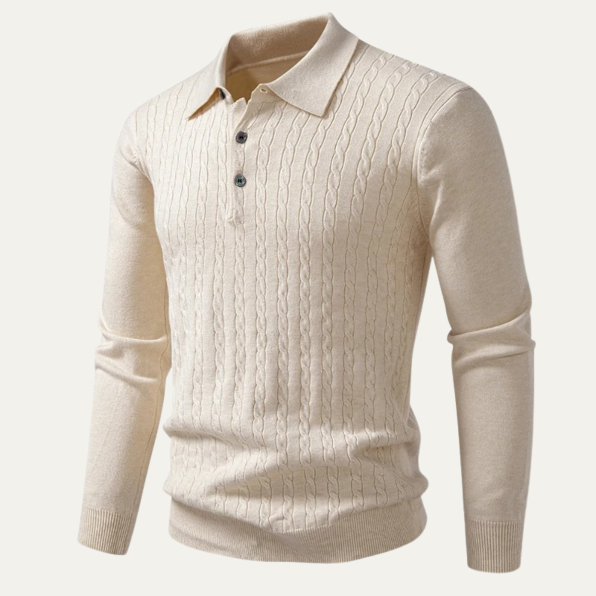 The Folkestone Men’s Trendy Buttoned Knit Polo Sweater