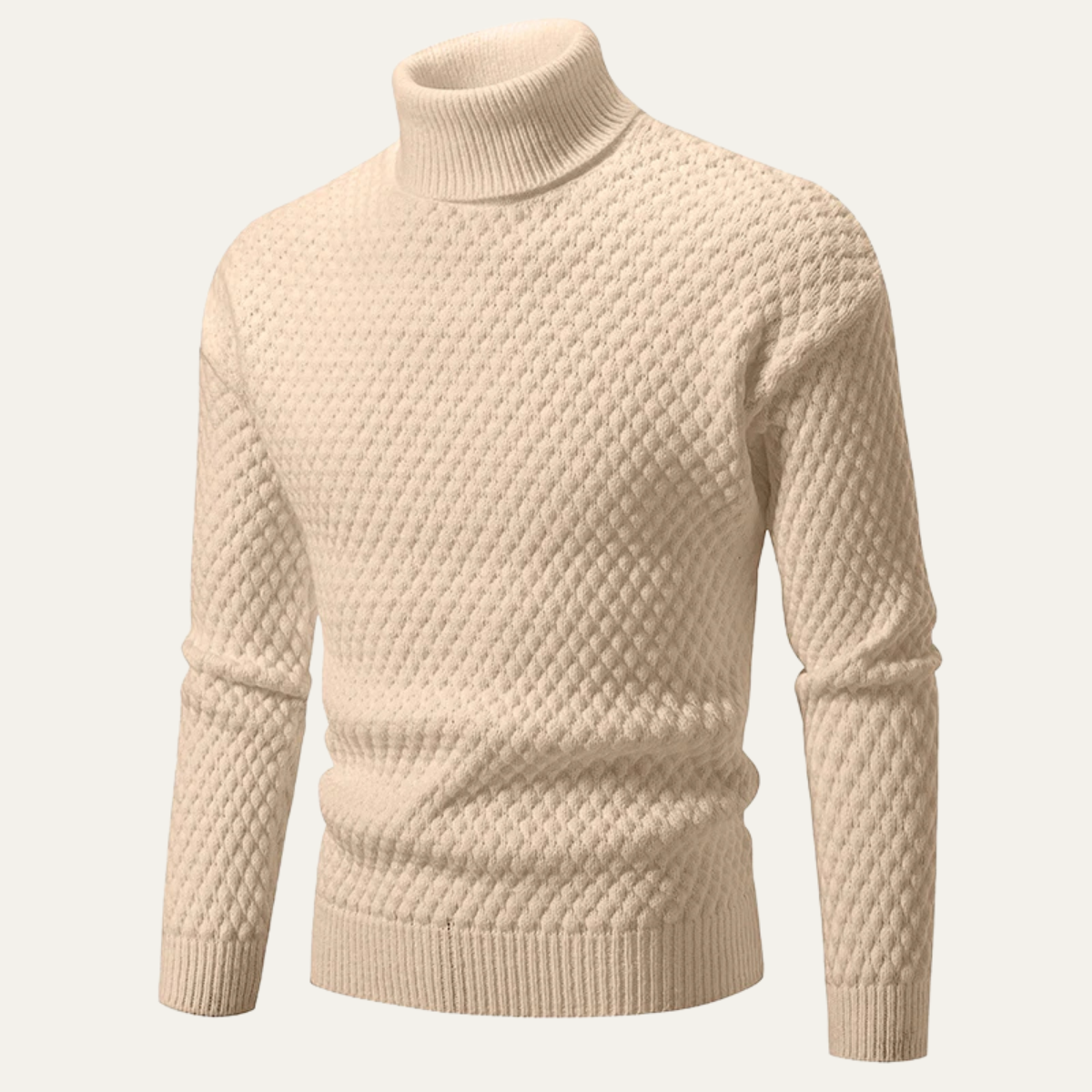 The Murano Men’s Textured Slim Fit Wool Knit Turtleneck Jumper