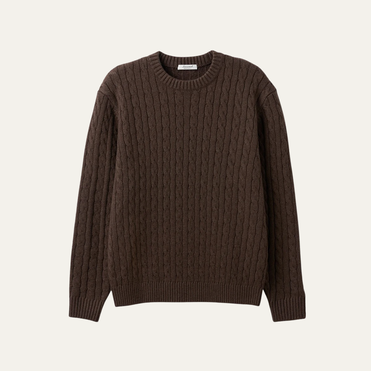 The Hever Men’s Cable Knit Crew Neck Sweater