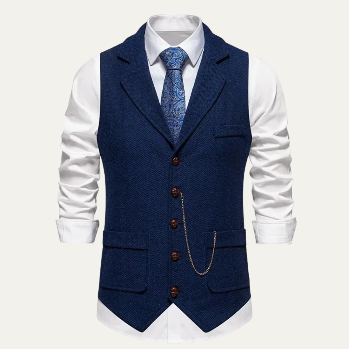 The Wallingford Men's Classic Tweed Suit Gilet
