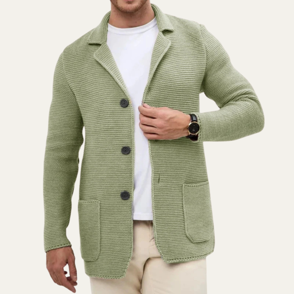 The Giudecca Men’s Casual Knitted Button Down Blazer Cardigan