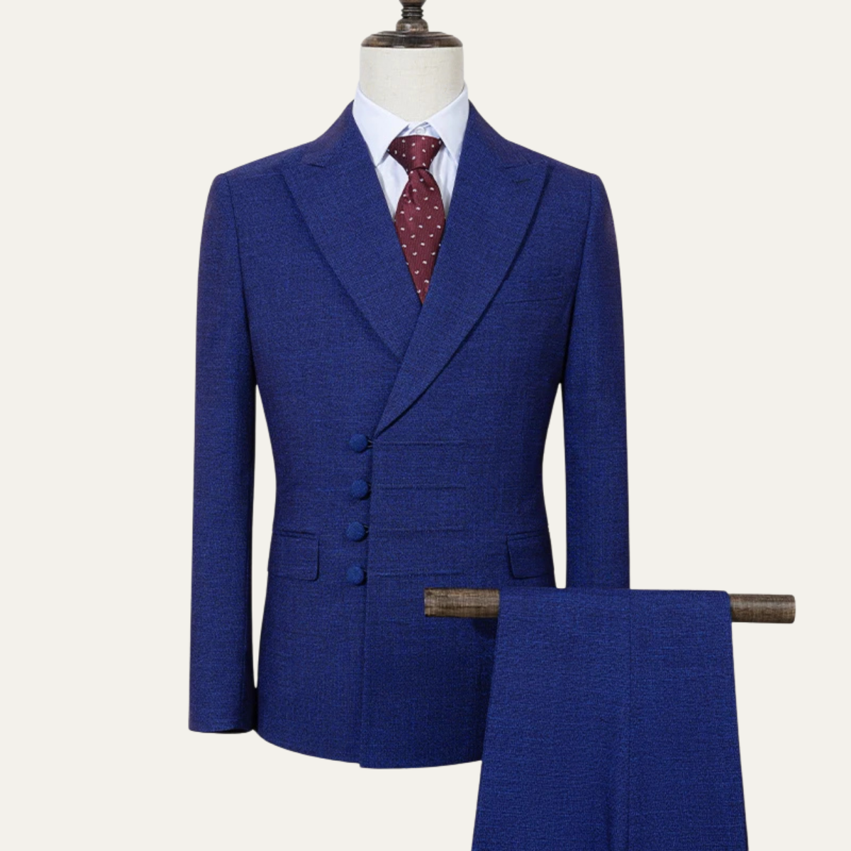 The Peschiera Men's Elegant 2 Piece Slim Fit Suit – Beige Formal Blazer & Trousers Set