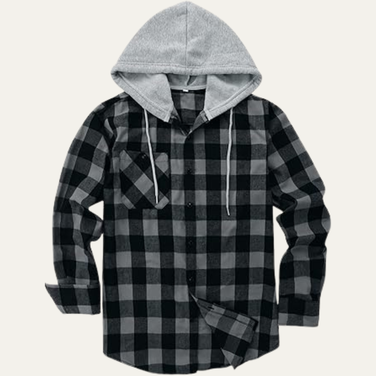 The Amalfi Men’s Hooded Plaid Button Down with Pocket Flannel Jacket