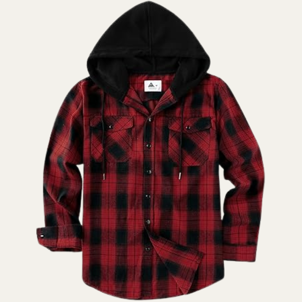The Amalfi Men’s Hooded Plaid Button Down with Pocket Flannel Jacket