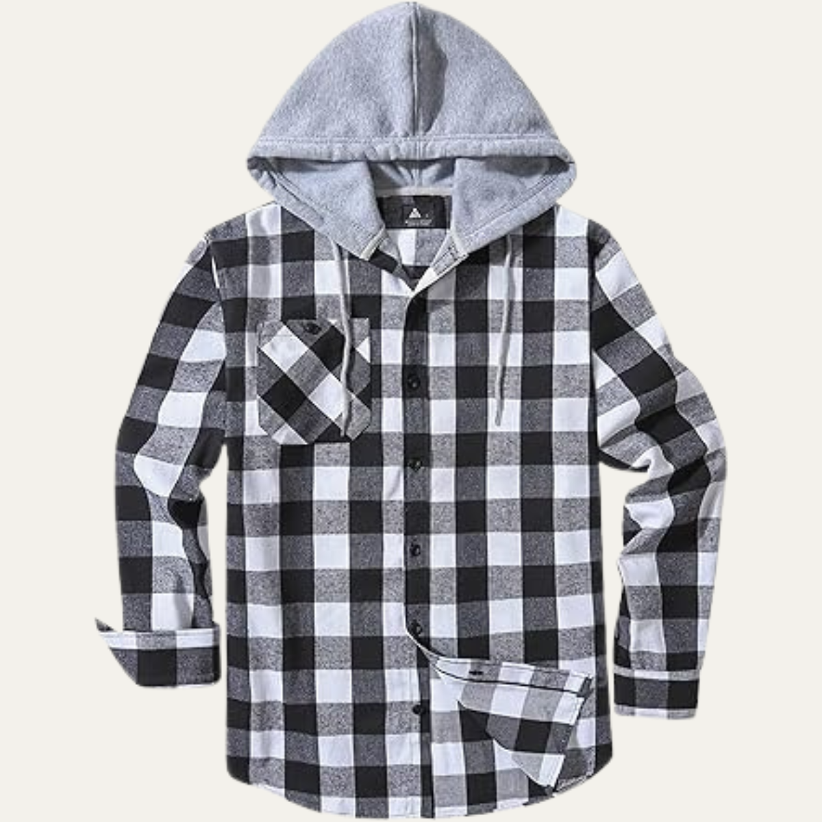 The Amalfi Men’s Hooded Plaid Button Down with Pocket Flannel Jacket