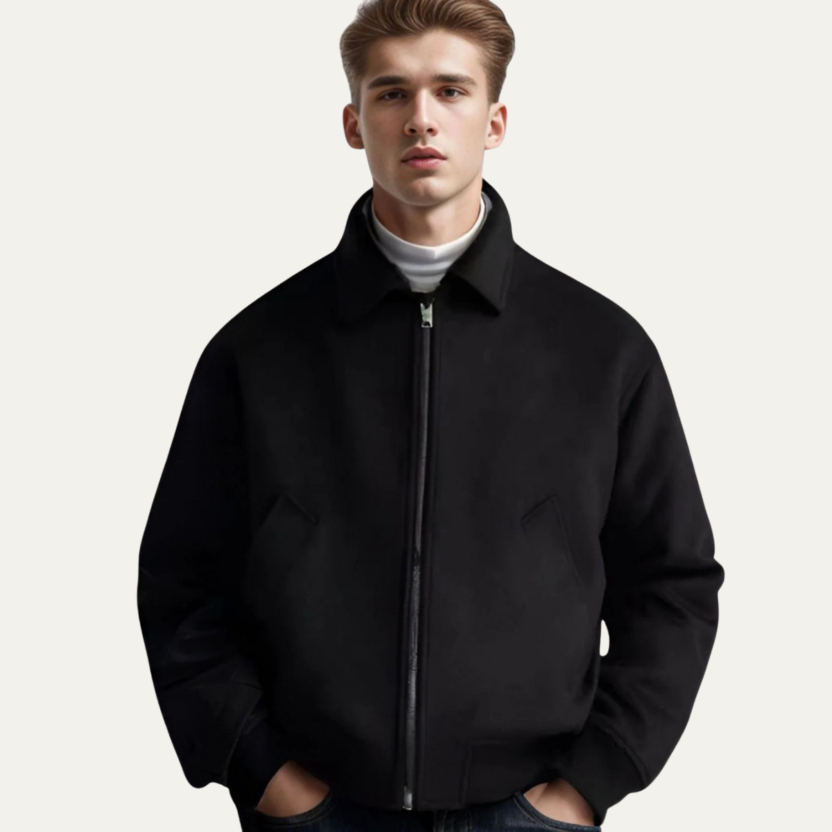 The Camden Men’s Modern Wool Polo Collar Jacket for Fall & Winter