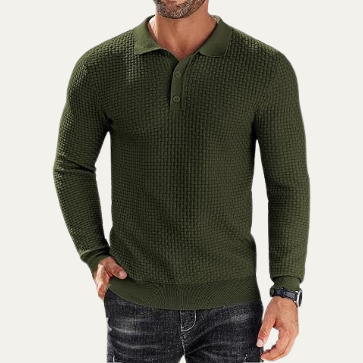 The Ravello Men's Textured Lightweight Knit Polo Shirt
