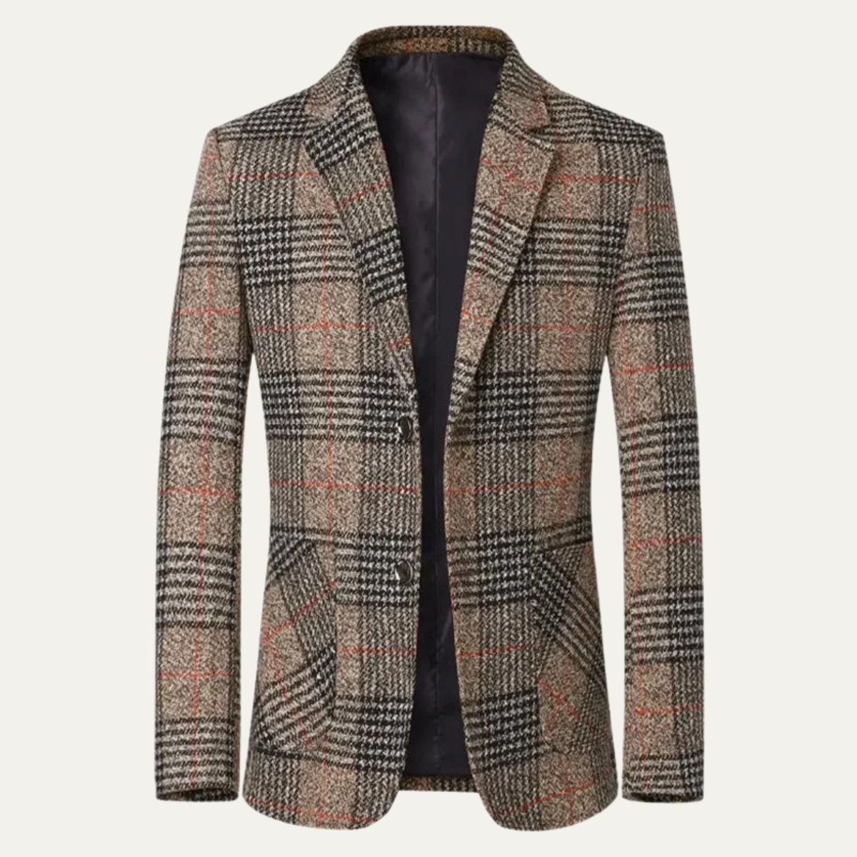 The Knightsbridge Men’s Classic Checked Plaid Tweed Blazer Jacket