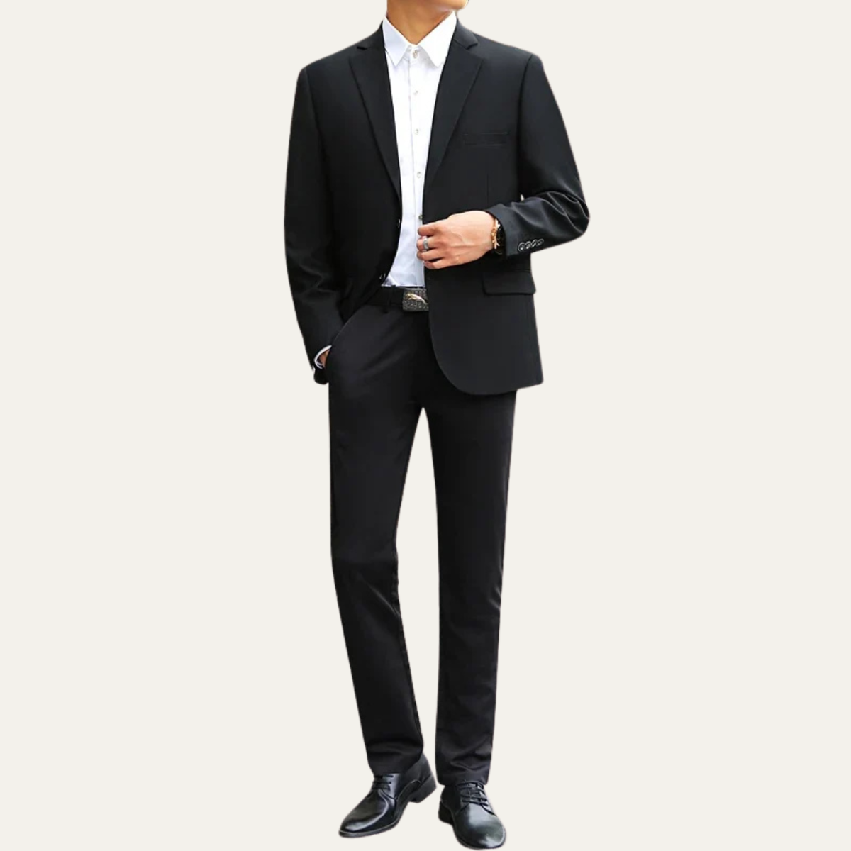 The Quirinale Men’s Classic Suit – 2 Piece Business Slim Fit Blazer & Trousers