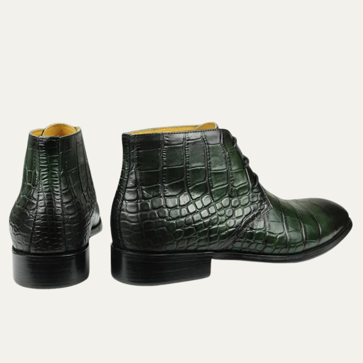 The Catanzaro Men’s Crocodile Pattern Leather Lace Up Dress Boots