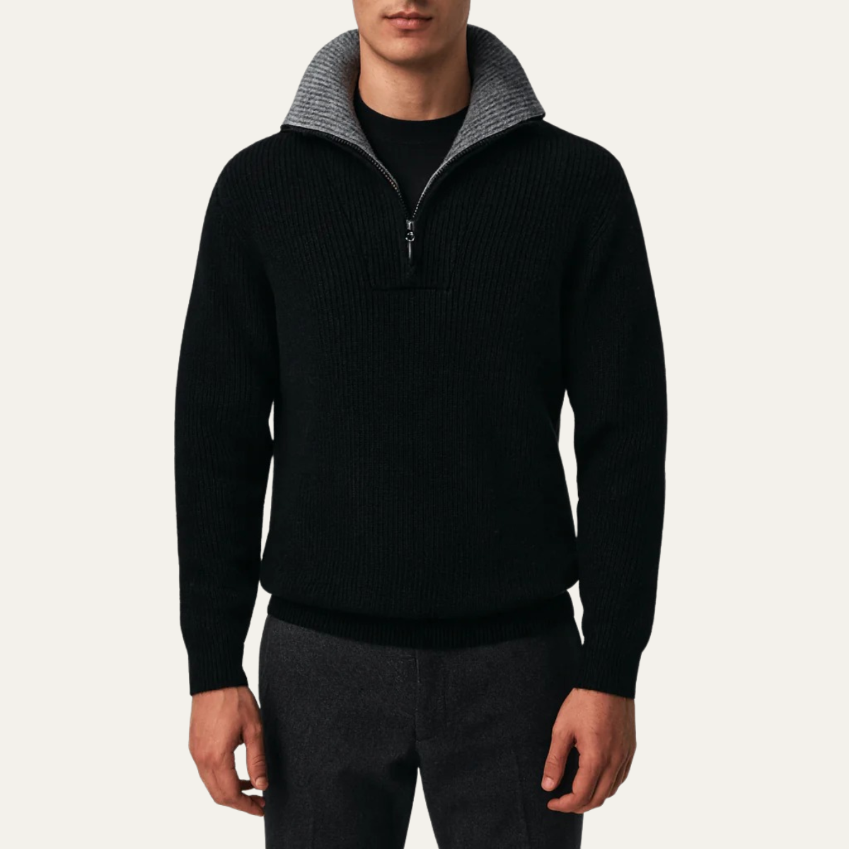 The Wendover Men's Quarter Zip Knitted Jumper
