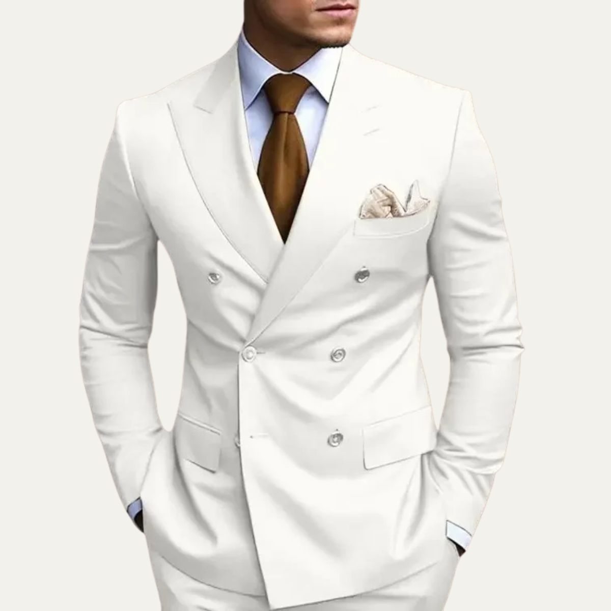 The Ventimiglia Men’s Double Breasted Suit – Slim Fit 2 Piece Blazer & Trousers