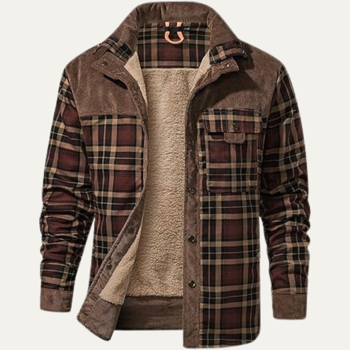 The Procida Men’s Outdoor Sherpa Lined Flannel Shirt Jacket